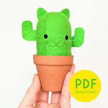 Load image into Gallery viewer, Catcus Hand-Stitching Pattern - PDF Download