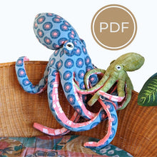 Load image into Gallery viewer, TWO Sizes Octopus Sewing Pattern Set - PDF Download