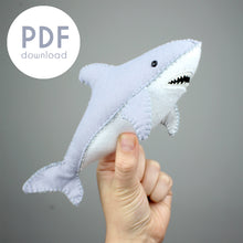 Load image into Gallery viewer, Great White Shark Hand-Stitching Pattern - PDF Download
