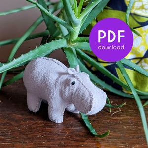 House Hippo Hand-Stitching Pattern - PDF Download