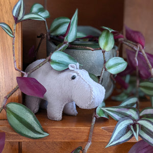 Hand Stitched House Hippo in Box
