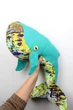Load image into Gallery viewer, Large Whale Pillow - Turquoise