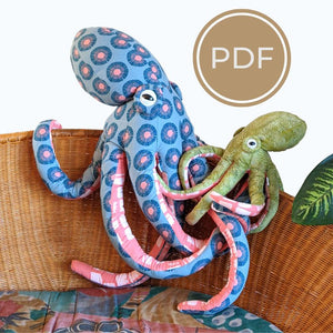 TWO Sizes Octopus Sewing Pattern Set - PDF Download